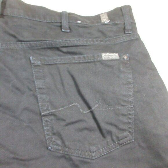 7 for all mankind mens black distressed buttonfly standard boot jeans 38x36 EUC - Picture 6 of 7